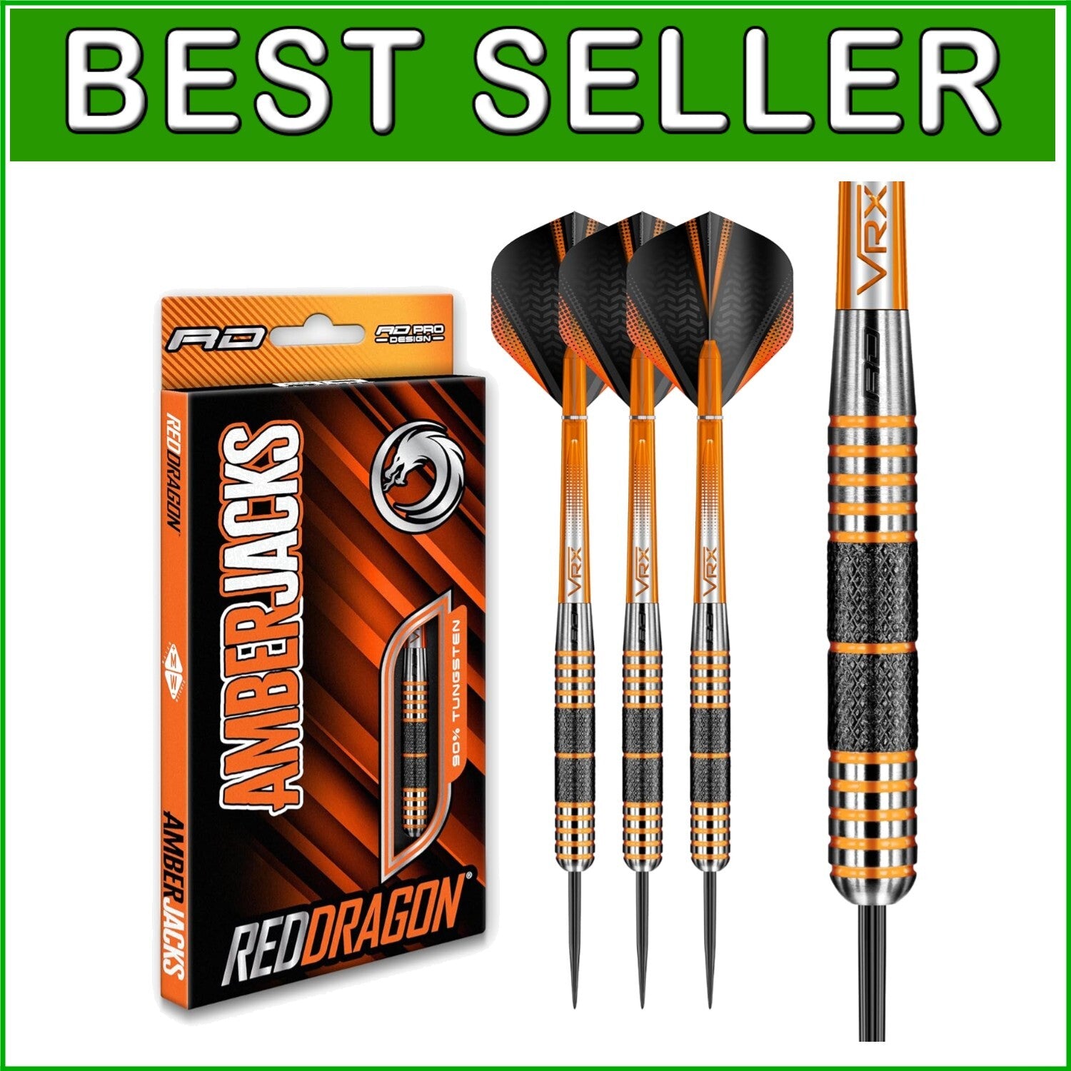 Amberjack Series 30G Premium Tungsten Darts Set with Flights and Shafts