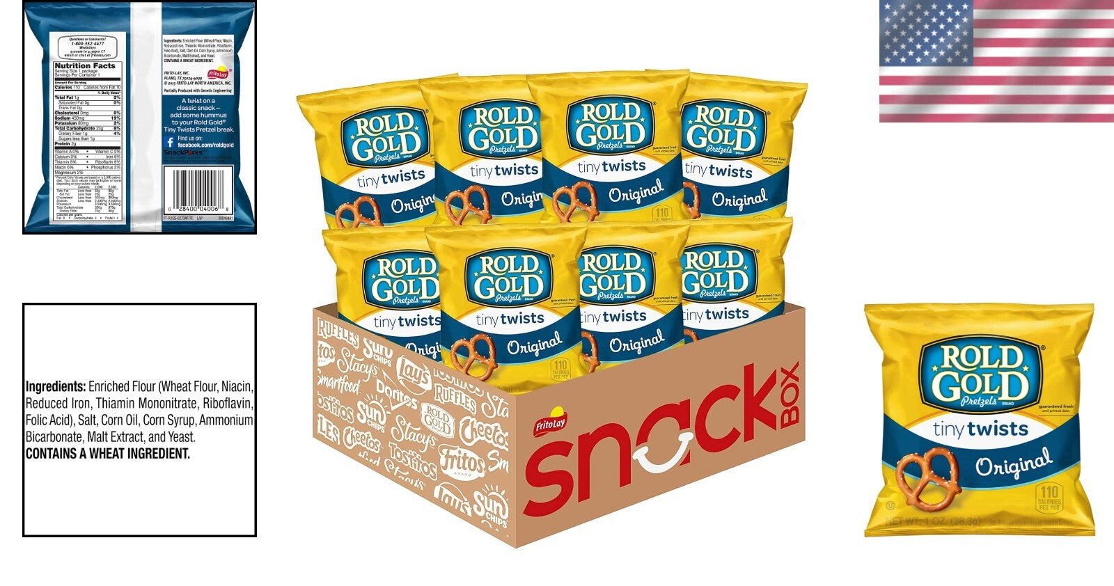 America's Favorite Pretzel Twists - 1oz Bags, 88 Count for On-the-Go Snacking