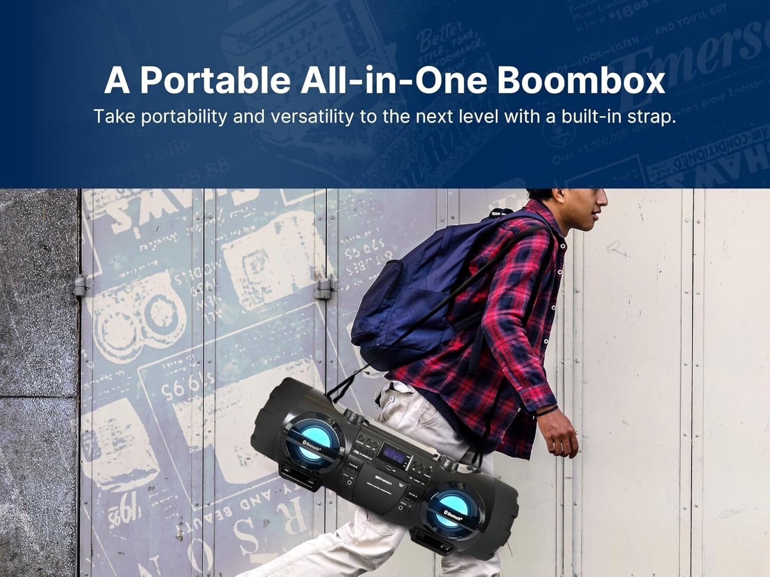Versatile Portable Bluetooth Stereo System with CD Player and Dual Subwoofers