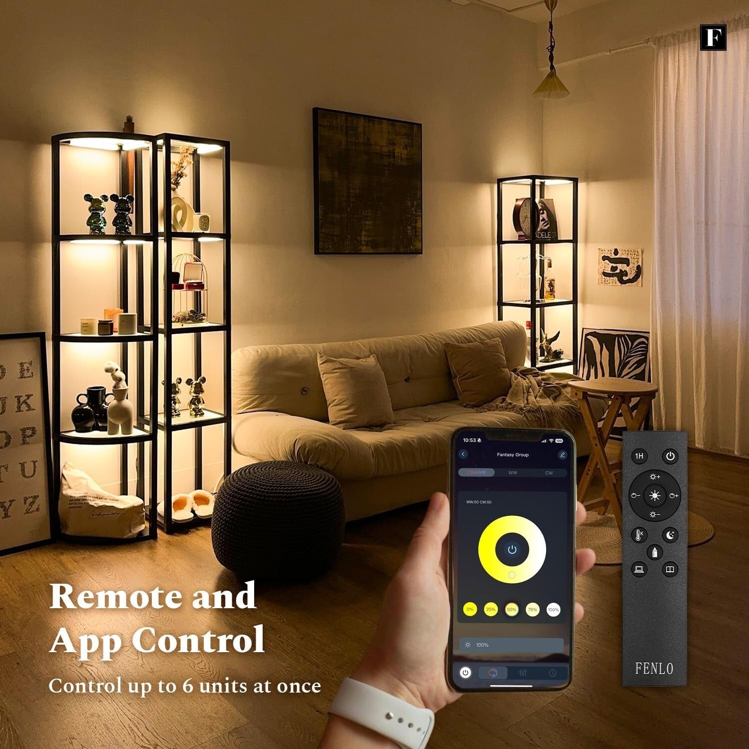 Children's Fantasy Pro LED Display Shelf with 4 Glass Shelves and Smart Lighting