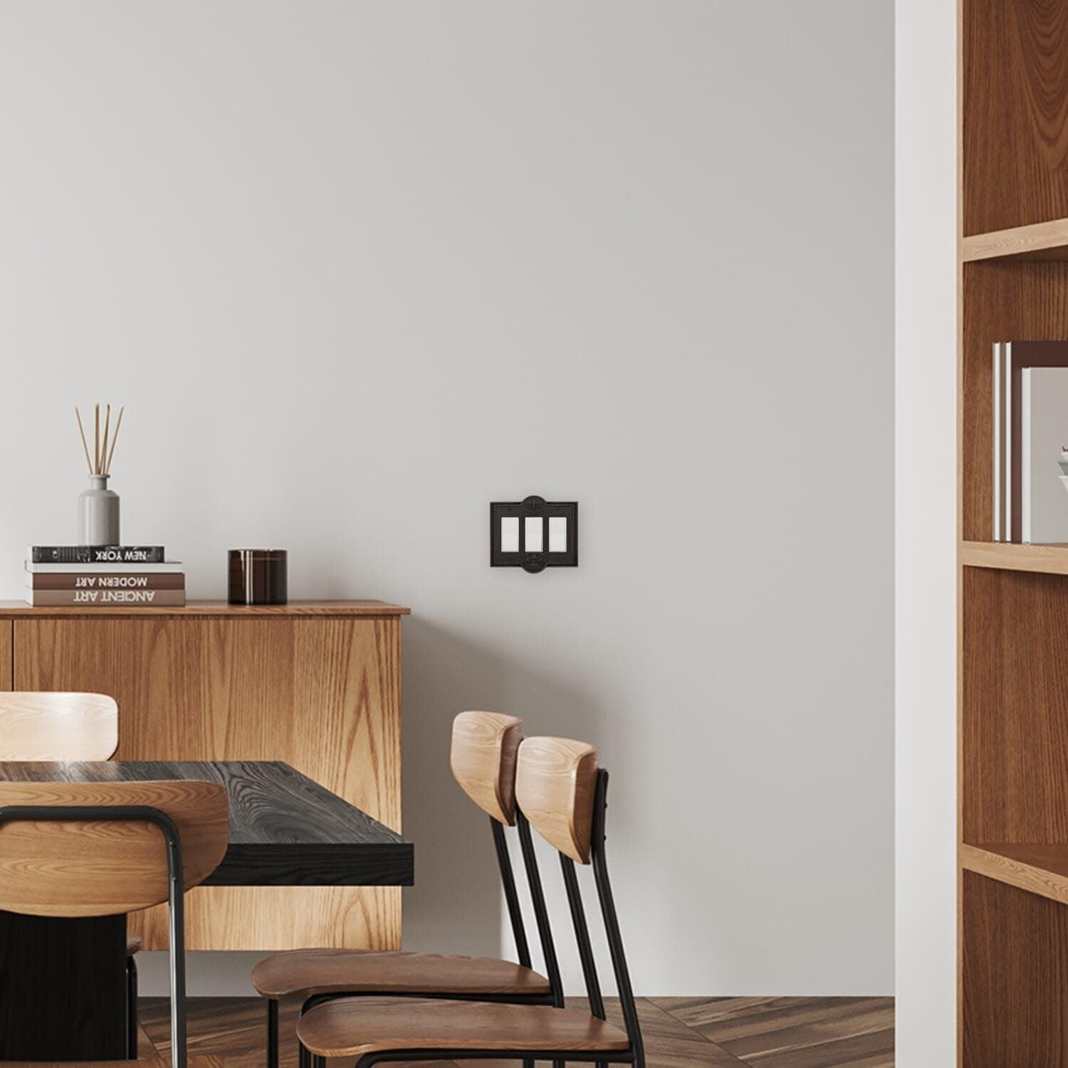 Antique Brass Triple Rocker Light Switch Cover - Elegant Greek Revival Style