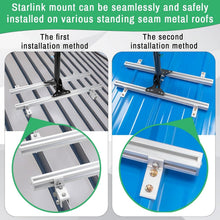 Load image into Gallery viewer, Adjustable Starlink Roof Mount Kit for Seam Metal Roofs - No Drilling Required