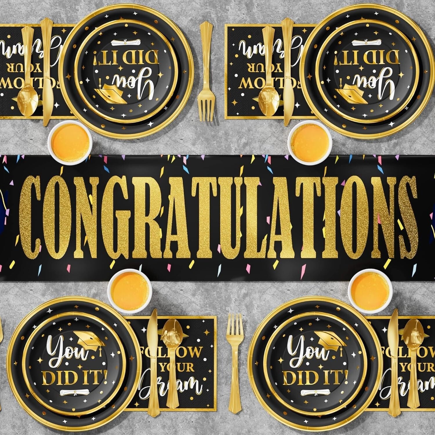 Class of 2025 Disposable Dinnerware - 350 PCS Set for Unforgettable Celebrations