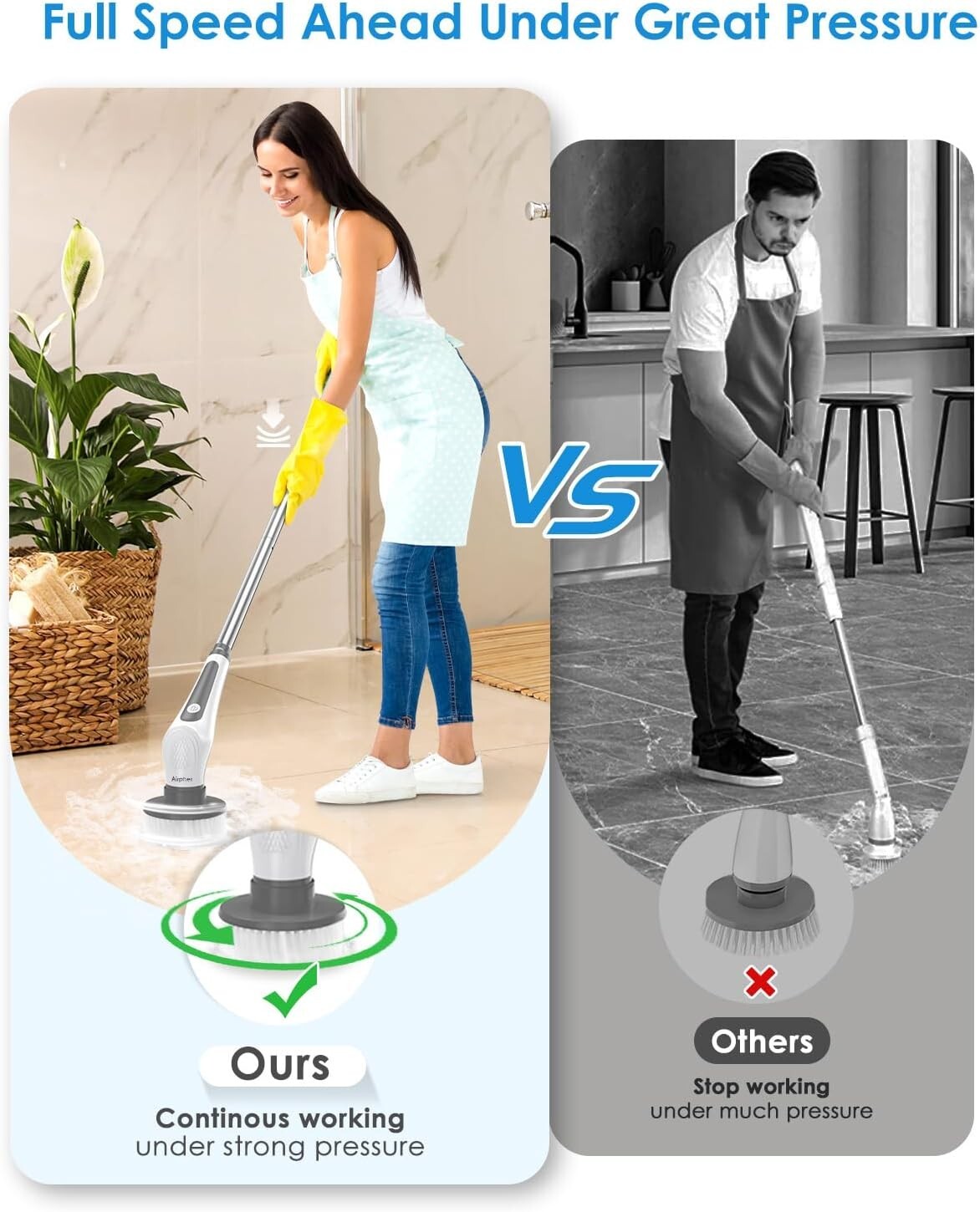 Effortless Cleaning with 10 in 1 Cordless Shower Scrubber - Perfect Gift Idea