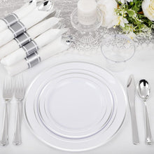 Load image into Gallery viewer, 210-Piece Elegant Silver Plastic Dinnerware Set for 30 Guests – Perfect for P...