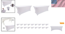Load image into Gallery viewer, White Spandex 6ft Table Covers - 20pcs, Modern Style for Weddings and Events