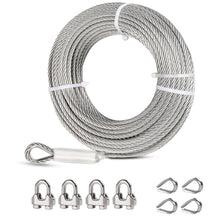Load image into Gallery viewer, Complete 1/4” Wire Rope Kit | 100ft Stainless Steel Cable with Hardware Included