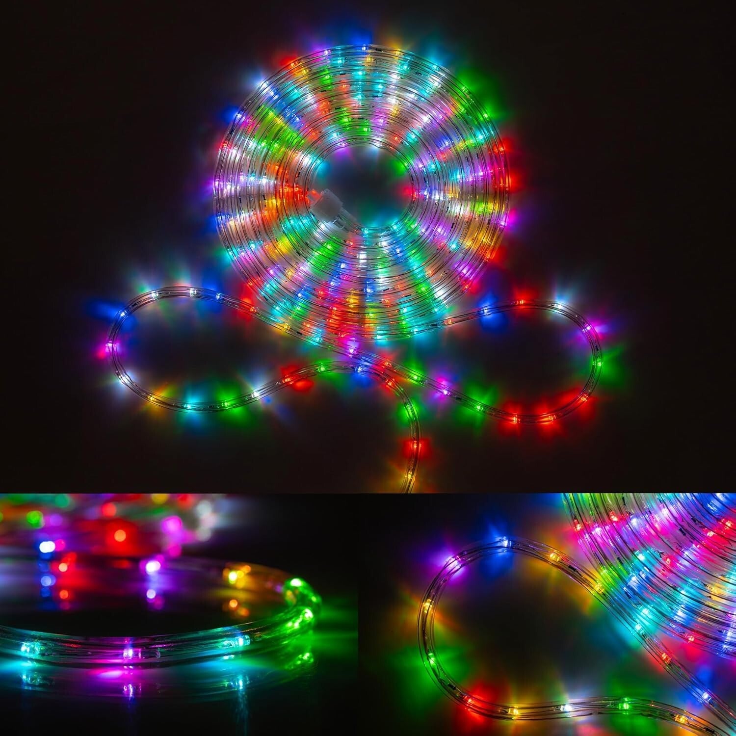 100ft Color Changing LED Rope Light with 1152 LEDs & Remote - Waterproof Flex...
