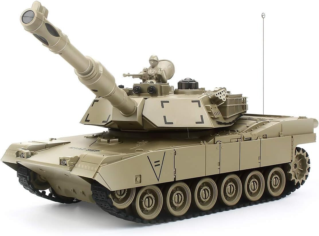 Durable RC M1A2 American Tank - 330° Turret & Climbing Abilities for Outdoor Fun
