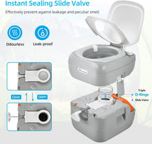 Load image into Gallery viewer, Convenient Portable Camping Porta Potty - 441 lbs Capacity with Cleaning Sprayer