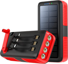 Load image into Gallery viewer, Portable Solar Charger Power Bank with 4 LED Flashlight &amp; Fast Charging Capacity
