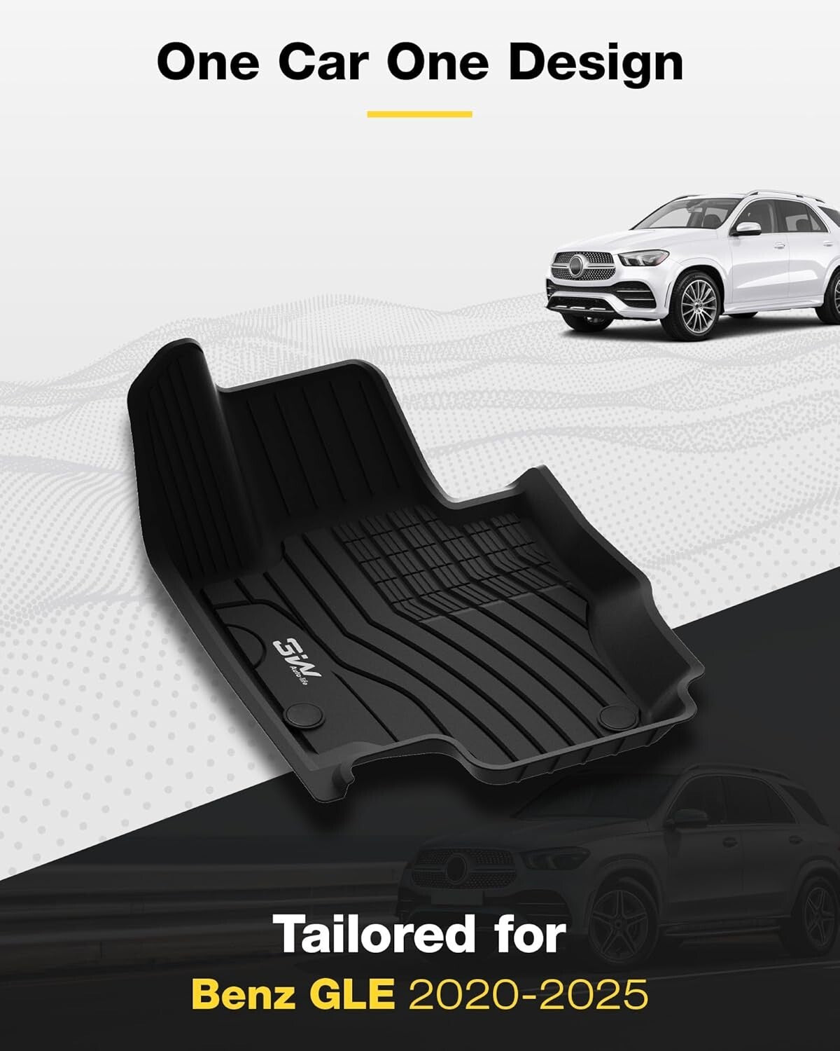 Durable All-Season TPE Floor Liners for 2020-2025 Benz GLE - Easy Clean Black