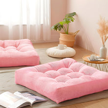 Load image into Gallery viewer, Set of 2 Stylish Pink Corduroy Floor Pillows – Ideal for Relaxation &amp; Meditation