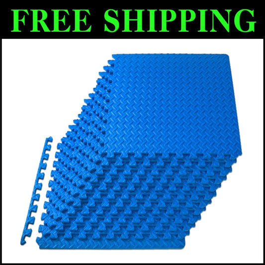 Durable ½ Inch Interlocking Foam Tiles for Home Gym & Kids Play Area - 48 Sq Ft