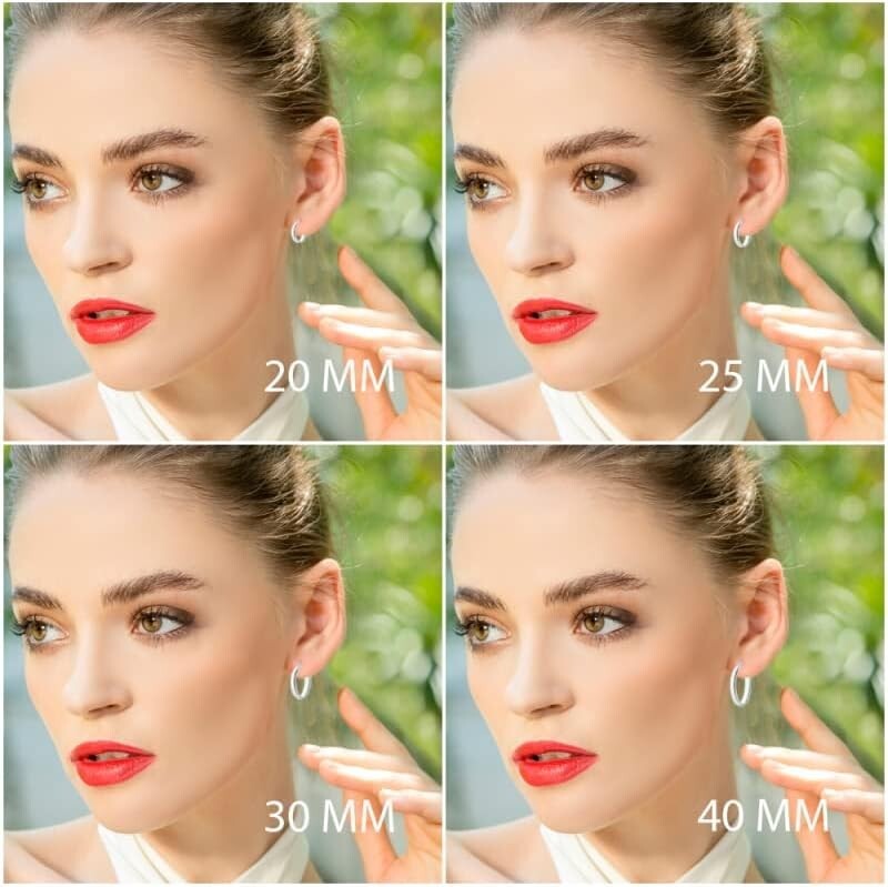 Elegant Sterling Silver Click-Top Hoop Earrings - Half Round Design Available