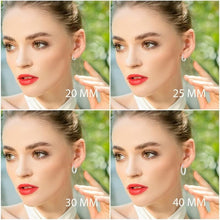 Load image into Gallery viewer, Elegant Sterling Silver Click-Top Hoop Earrings - Half Round Design Available
