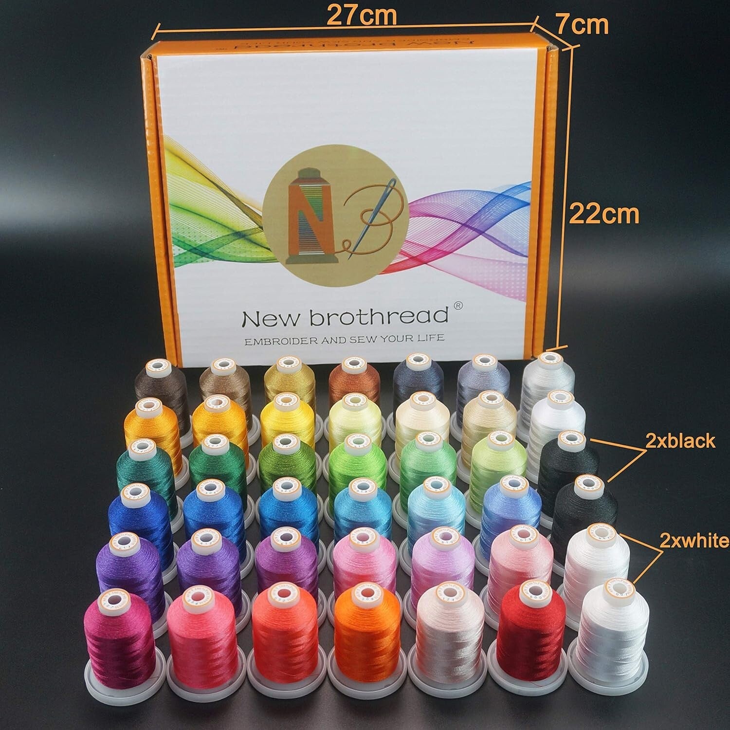 42 Spools 1000M Polyester Embroidery Thread Kit for Professionals & Beginners