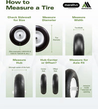Load image into Gallery viewer, Durable Flat Free 4.80/4.00-8 Tire with Ribbed Tread for Heavy Loads