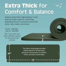 Load image into Gallery viewer, Solana Extra Thick 1-Inch Yoga Mat with Strap - Non-Slip Comfort in Wild Spruce