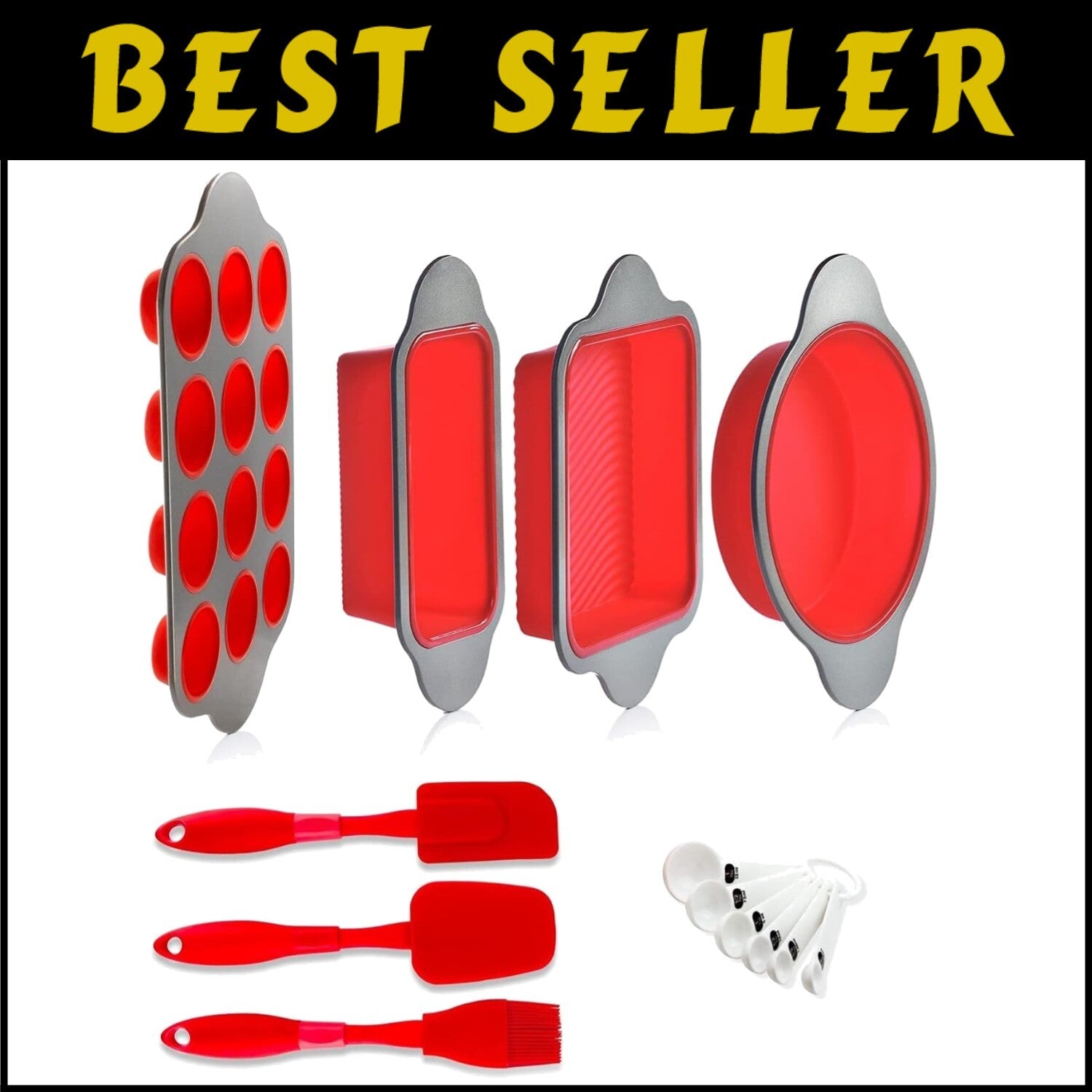 13-Piece Non-Stick Silicone Bakeware Set - Oven, Freezer, and Dishwasher Safe
