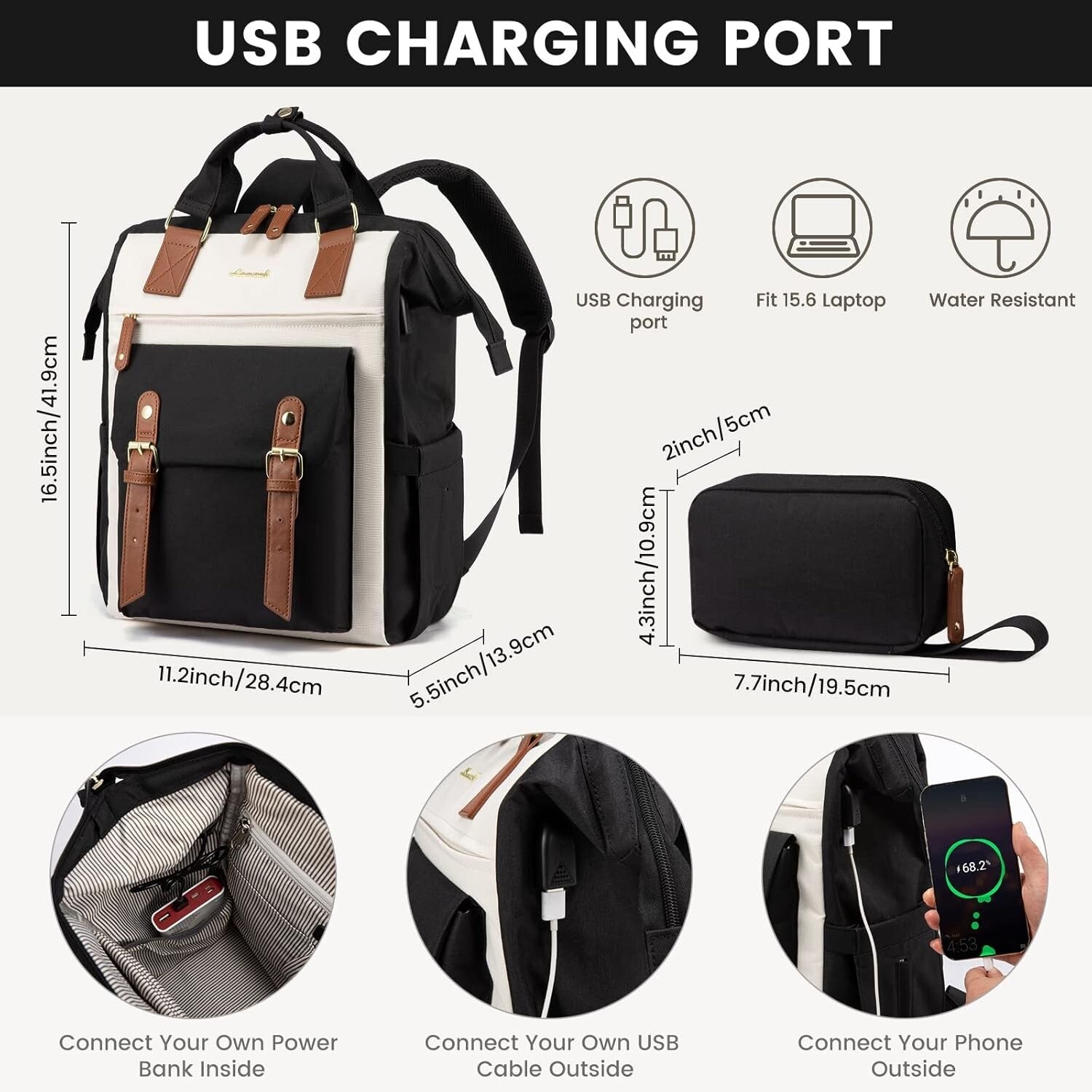 Stylish Wide Open Women’s Backpack – Perfect Work & Travel Bag for Professionals