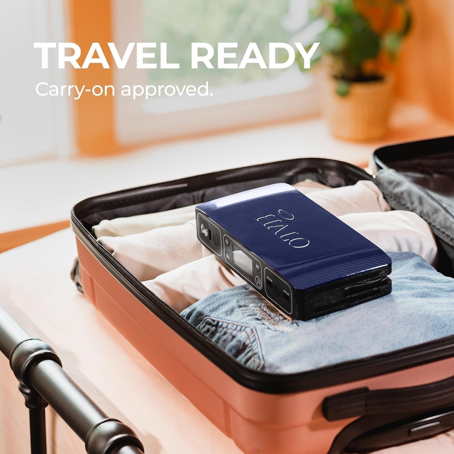 Compact Jump Starter with Air Compressor & LED Light for Roadside Emergencies