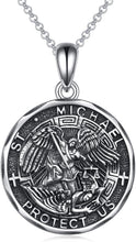 Load image into Gallery viewer, Sterling Silver Saint Michael Pendant Necklace - Blessed Religious Jewelry Gift