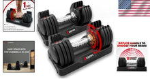 Load image into Gallery viewer, Adjustable 25lb-25lb Dumbbell Set with Anti-Slip Handle for Efficient Workouts