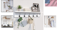 Load image into Gallery viewer, Versatile Wall-Mounted Coat Rack with Shelf - Ideal for Entryways &amp; Bathrooms