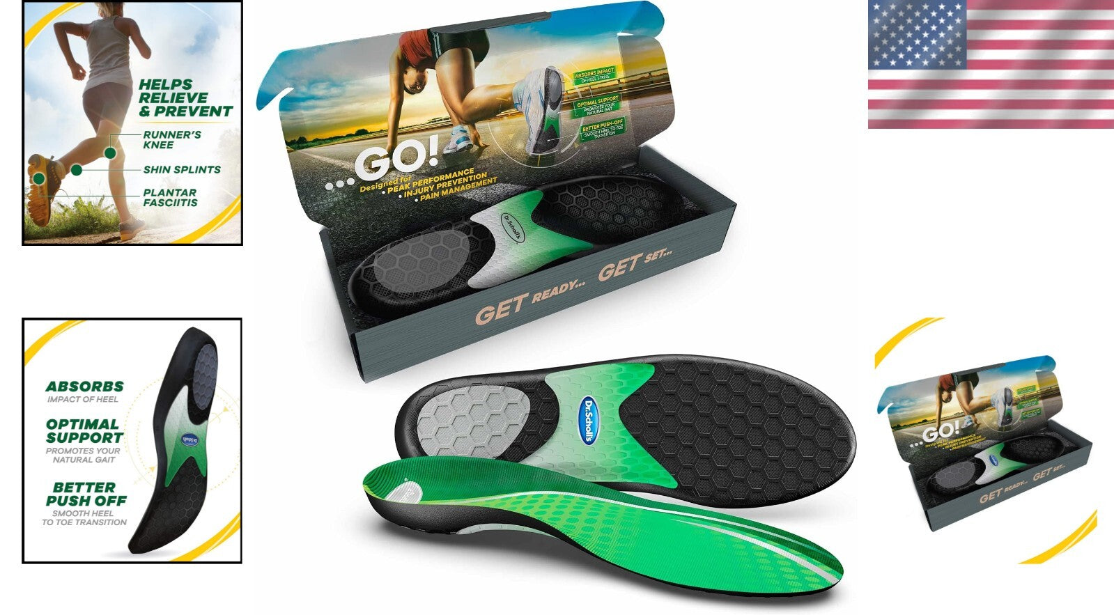 Shock-Absorbing Running Insoles for Men & Women - Prevent Plantar Fasciitis