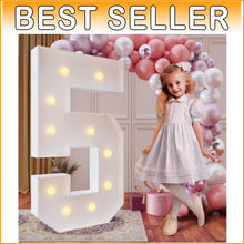 Load image into Gallery viewer, Glamorous 4FT Light-Up Marquee Number 5 - Perfect for Creative Party Themes