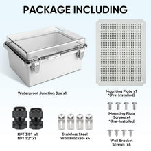 Load image into Gallery viewer, Secure IP67 Waterproof Electrical Junction Box with Transparent Cover 15.7x11...