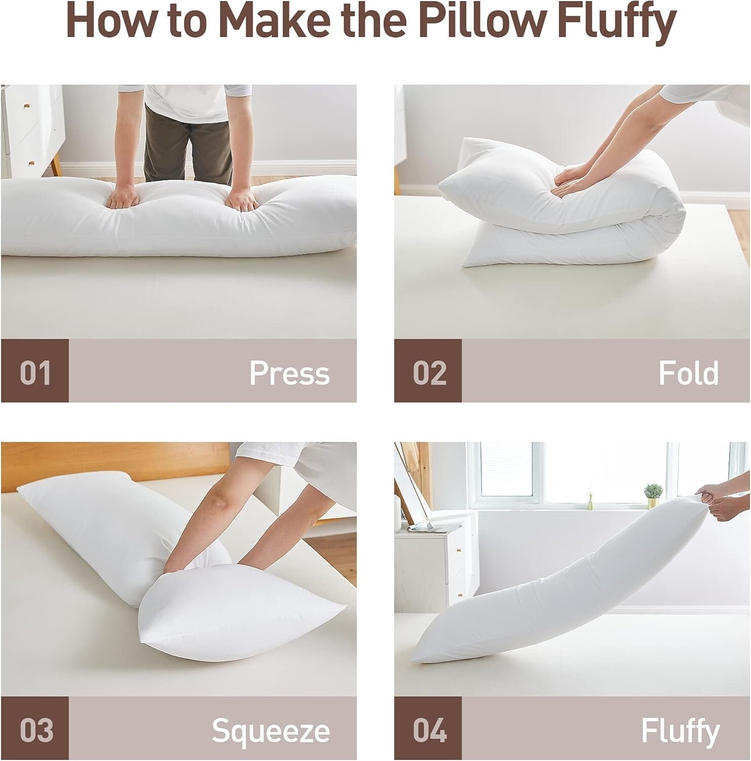 Comforting 20x60” Premium Body Pillow for Adults - Ideal for Pregnancy & Sleep