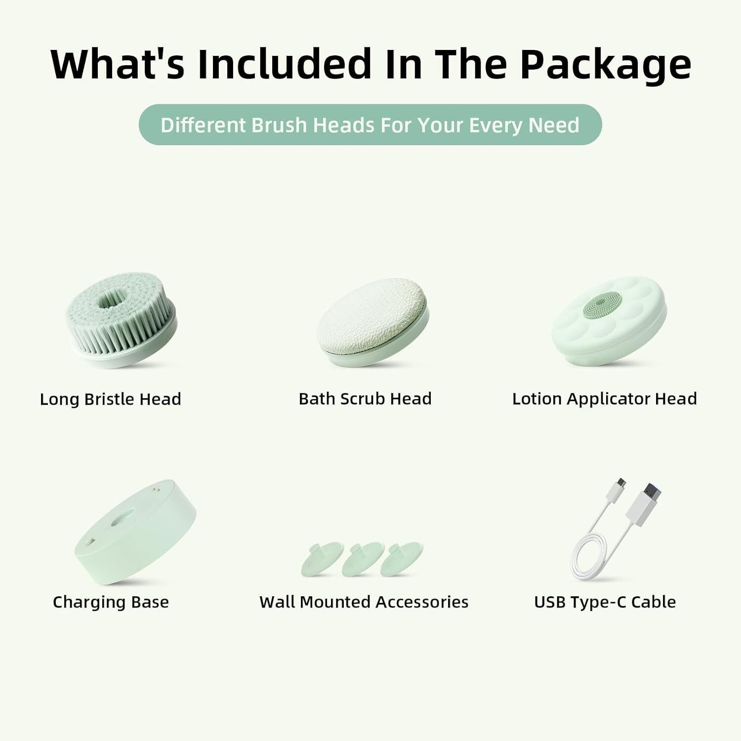 Rechargeable Electric Body Scrubber with Three Heads – Perfect Skin Pampering