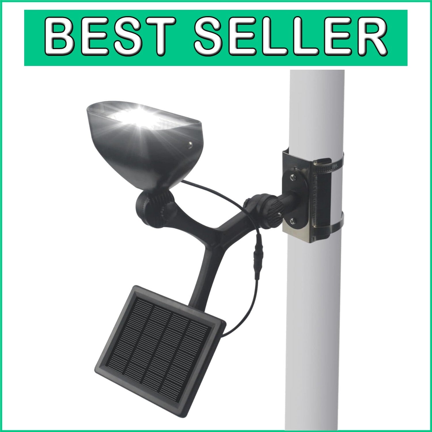 6 Super Bright Solar Flagpole Lights - IP65 Waterproof, Easy Installation