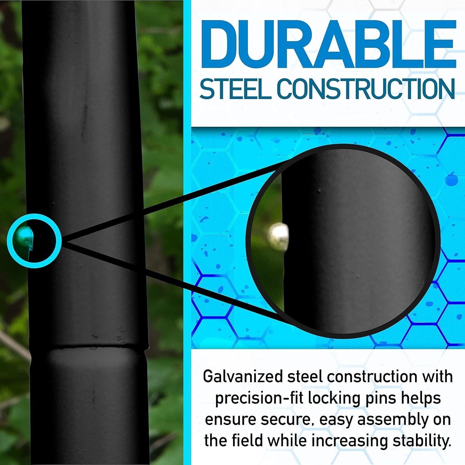 Durable Soccer Rebounder - Tournament Steel Net for Training 12' x 6' & 6' x 4'