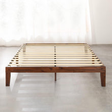 Load image into Gallery viewer, King-Sized Platform Bed Frame - Espresso Finish, Solid Wood, 440 lbs Capacity