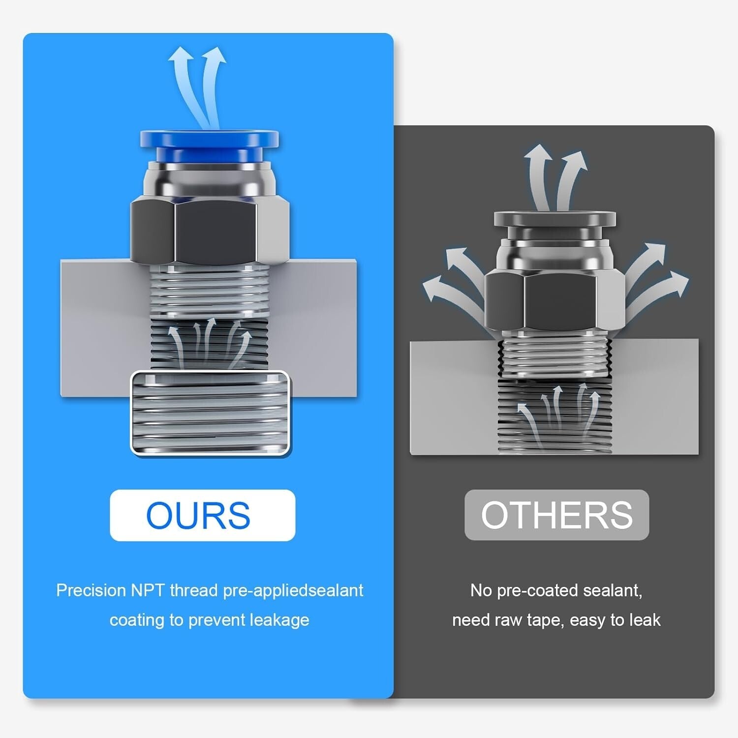 Versatile 53-Piece Air Line Kit with Durable Storage Case & Tubing Cutter