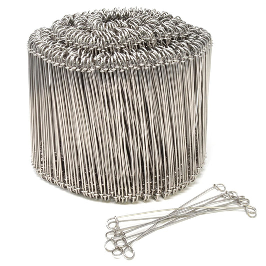 1000-Pack of 6" 16-Gauge Stainless Steel Double Loop Tie Wire – Durable Solution