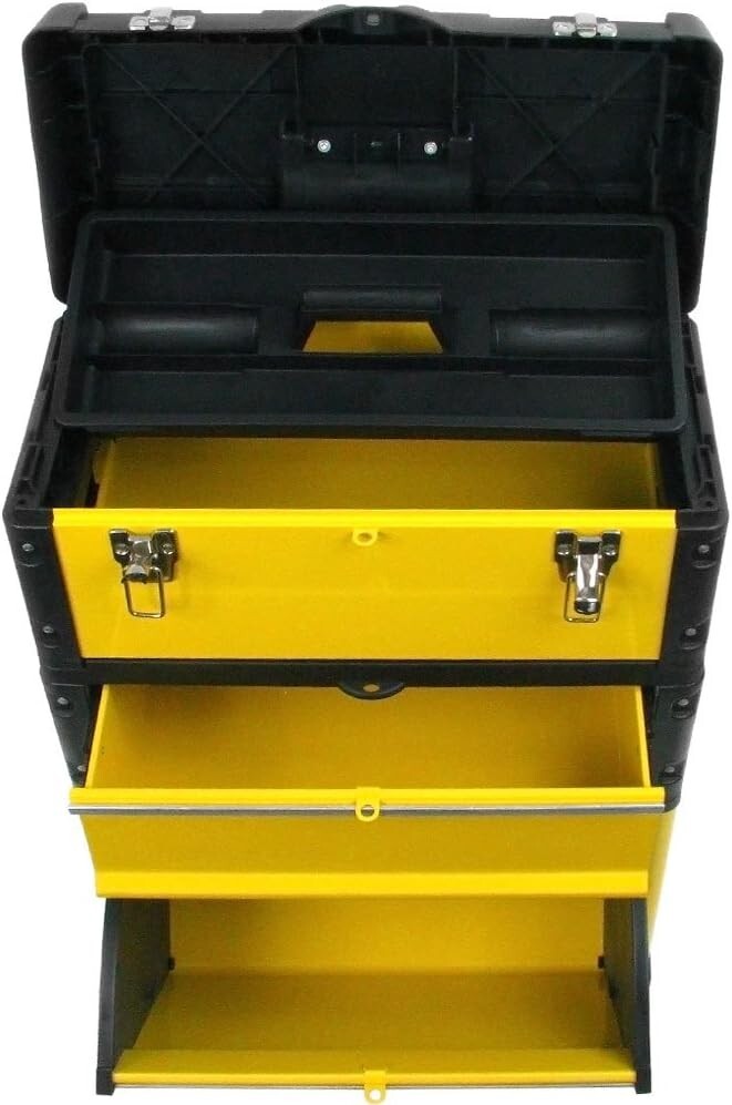 Durable Tool Box Mobile System - 3 Compartments for Effortless Tool Organization