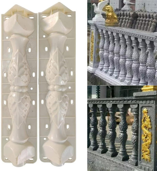 Durable PVC Balustrade Mold for Garden & Patio - Easy DIY Casting Solution