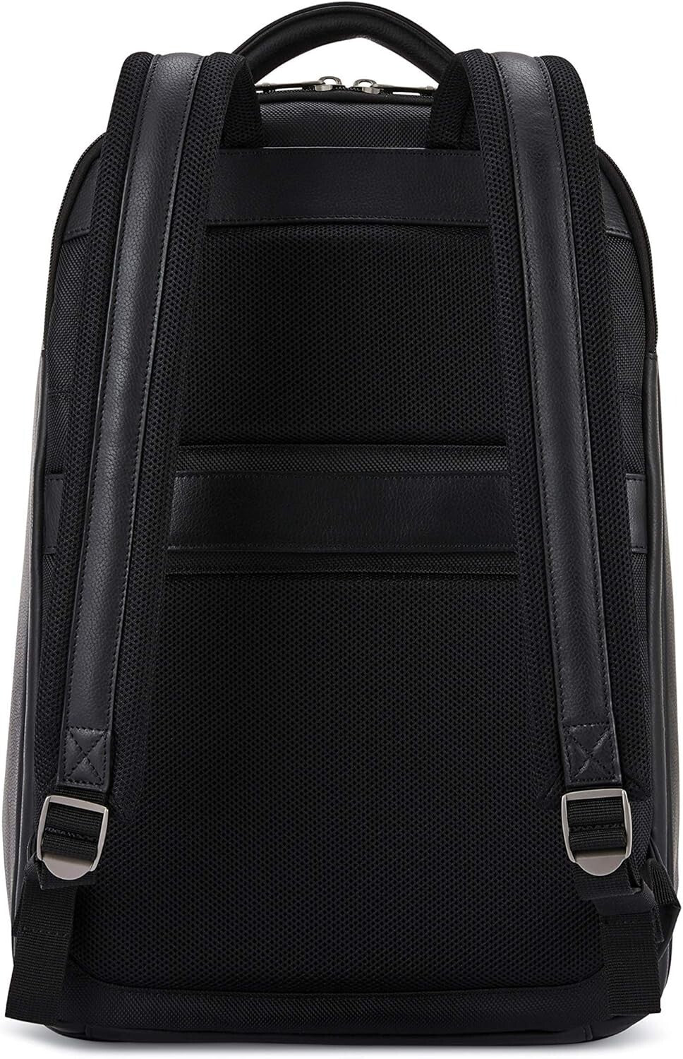 Classic Black Leather Laptop Backpack - Stylish & Spacious for Professionals