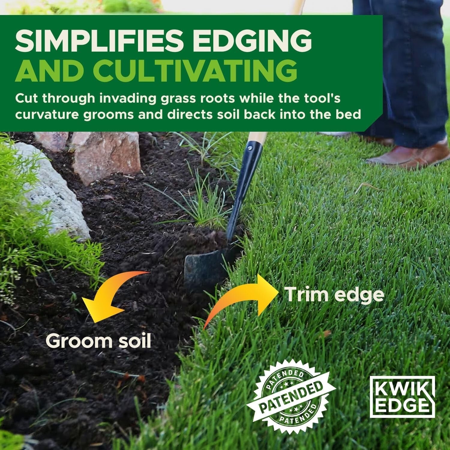 Professional-Grade Garden Edger with Dual Blades - Simple Manual Operation