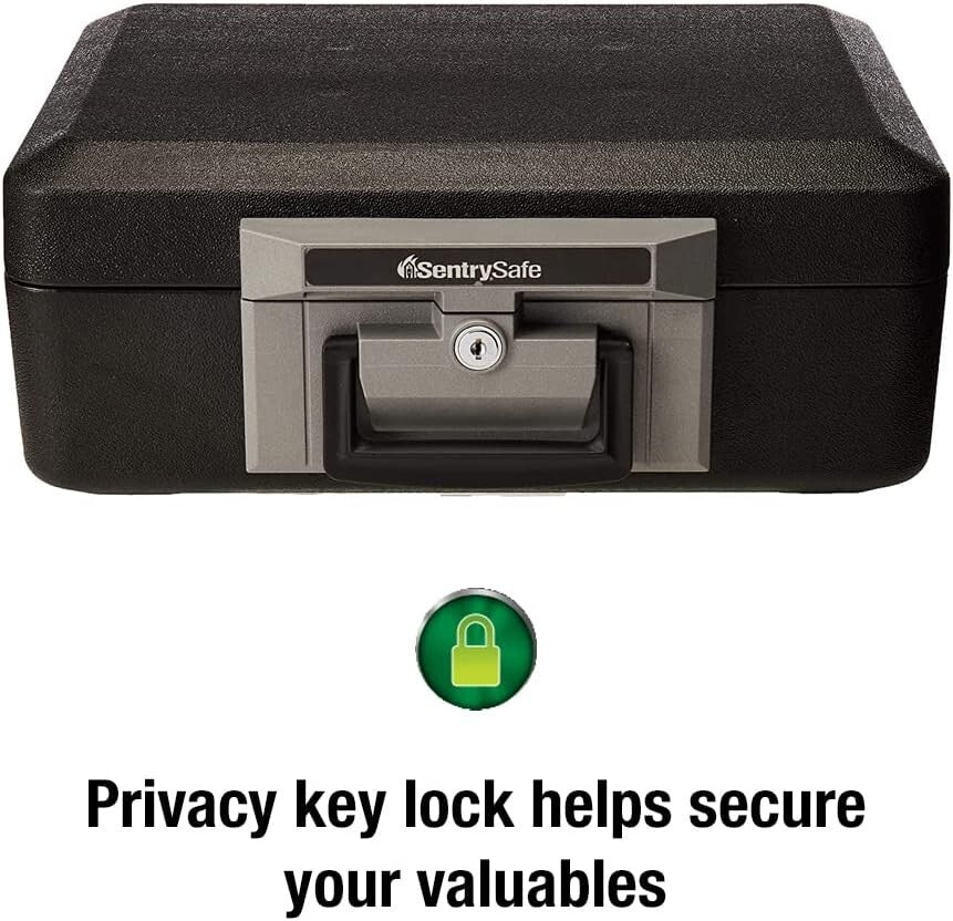 Durable Fire Resistant Safe with Key Lock and Carrying Handle - 6.3" x 15.3"
