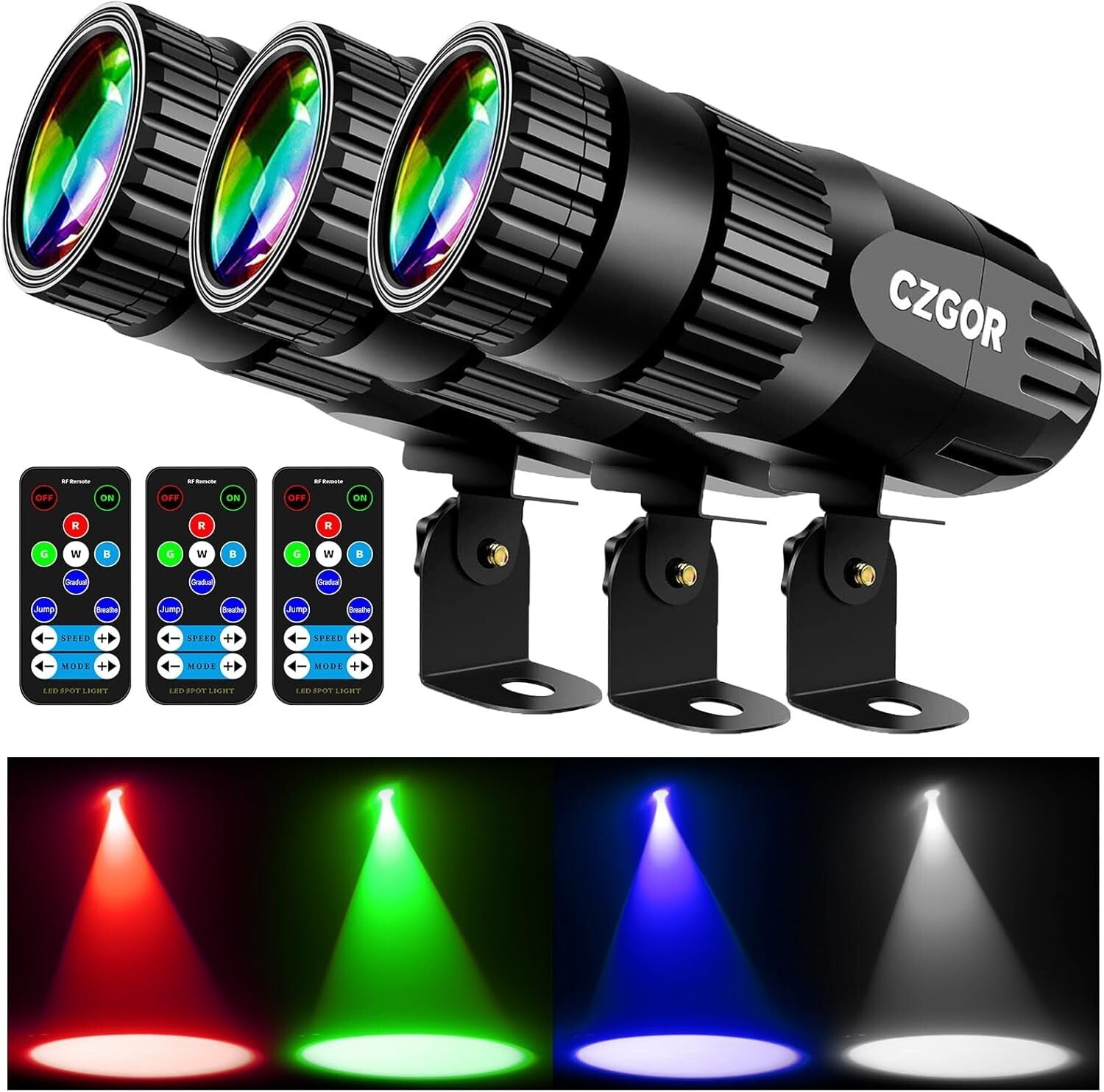 Versatile 3-Pack LED Pinspot Lights with Remote for Brilliant Event Illumination