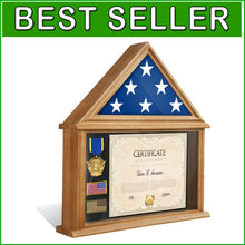 Load image into Gallery viewer, Veteran Honor Flag Display Box with Certificate Holder - Wall Mount or Tabletop