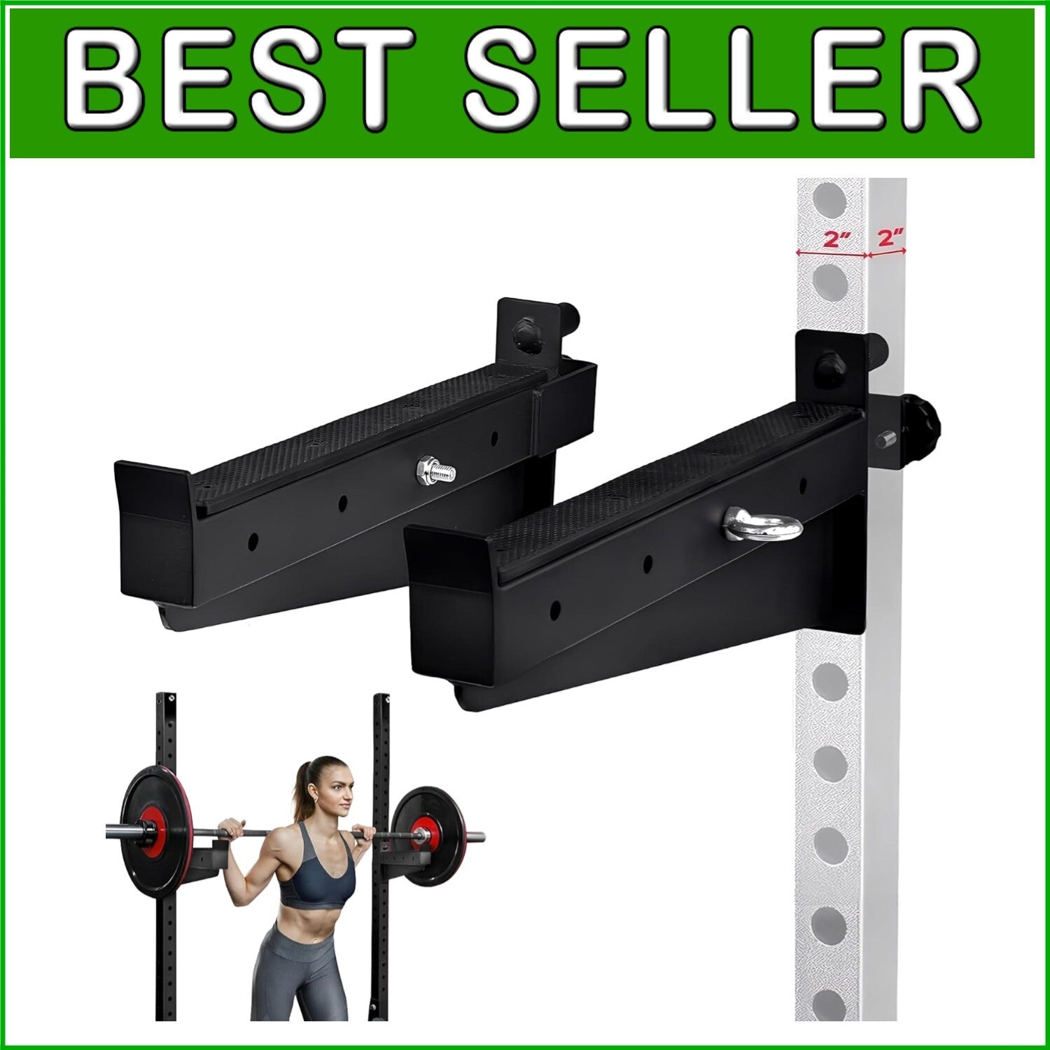 Barbell Holders for Heavy Lifts - 1000 lbs Capacity Spotter Arms for Power Racks