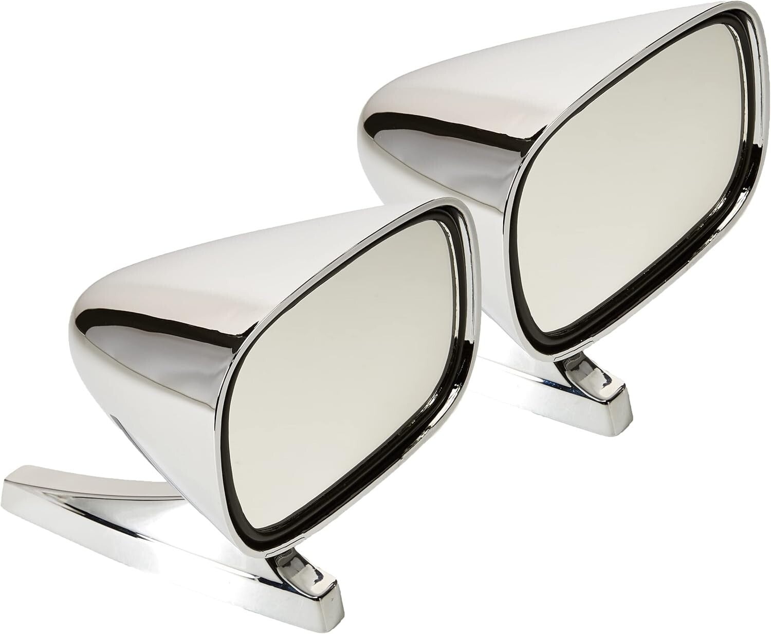 Flat Glass Dual Sport Mirrors Pack - Stylish Chrome Finish & Easy Installation