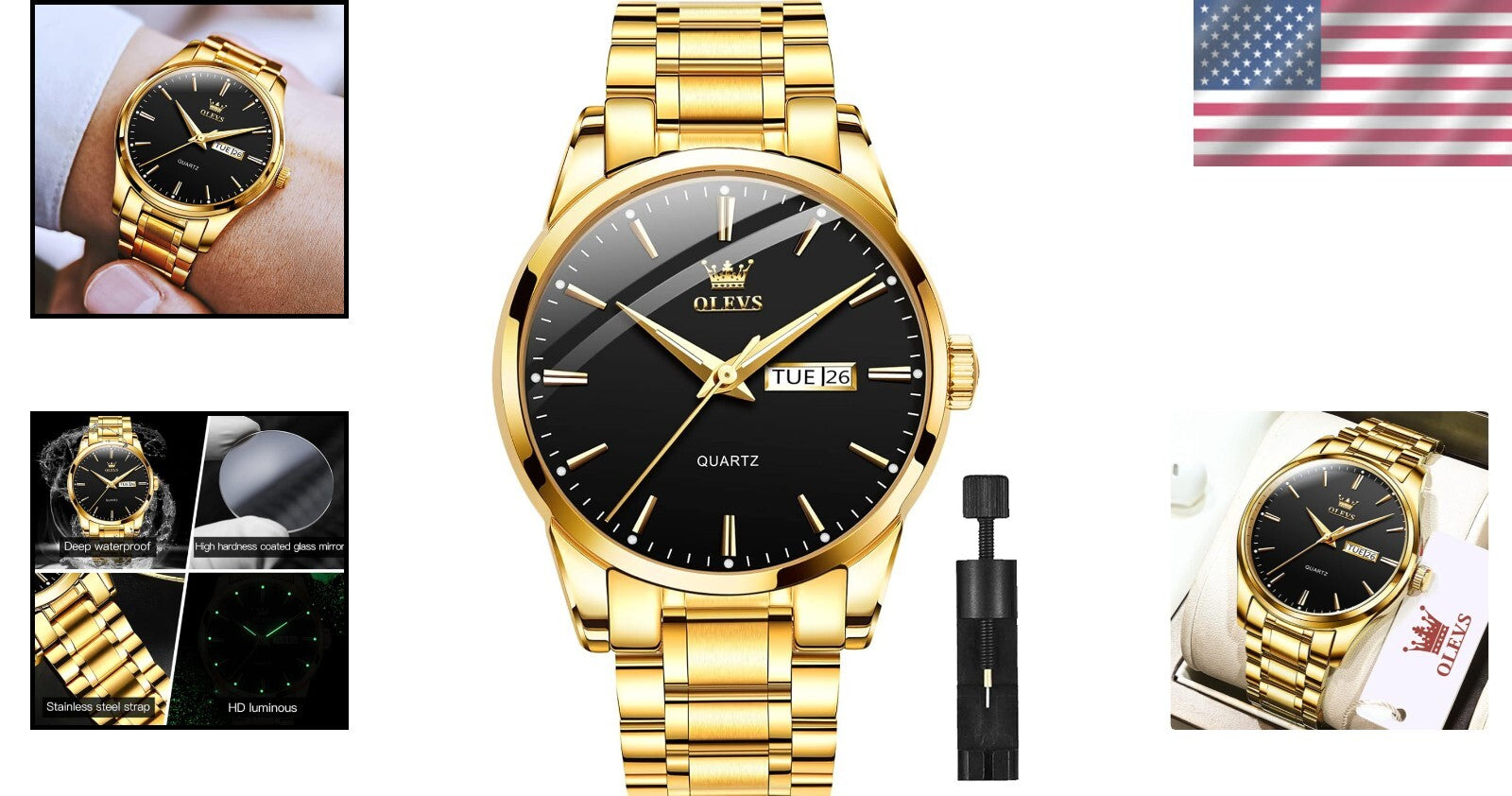 Elegant Luminous Men’s Watch with Day-Date Function & Scratch-Resistant Design