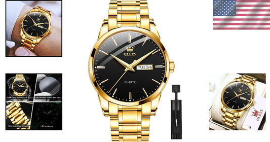 Elegant Luminous Men’s Watch with Day-Date Function & Scratch-Resistant Design